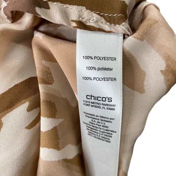 Chico's Leopard Animal Sharkbite Collared Button Down Semi Sheer Tunic Blouse - Picture 10 of 11